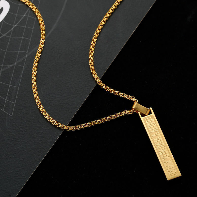 Chaînette avec Pendentif Chiffres Romains – Élégance Classique et Style Moderne